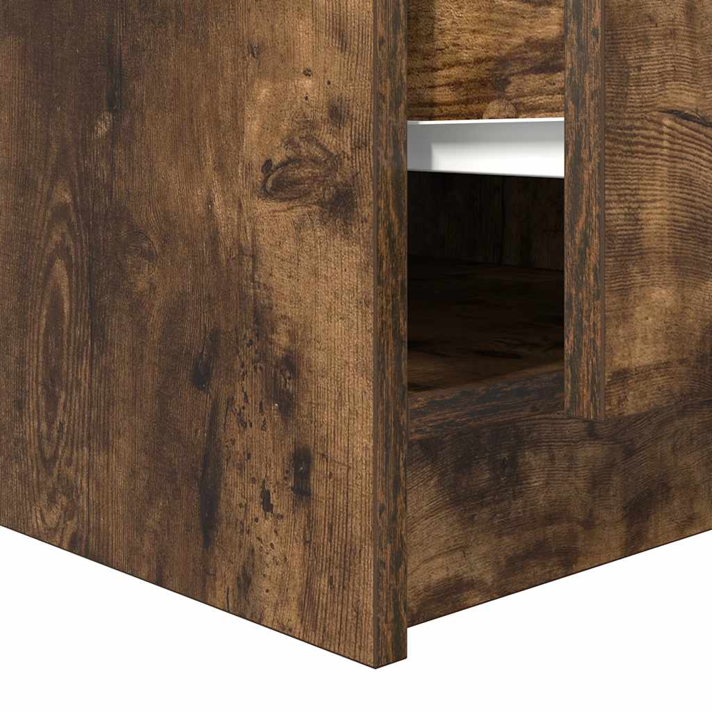 Coffee Table with Drawers Smoked Oak 70,5x70x40 cm