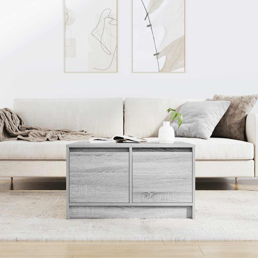 Coffee Table with Drawers Grey Sonoma 70,5x70x40 cm