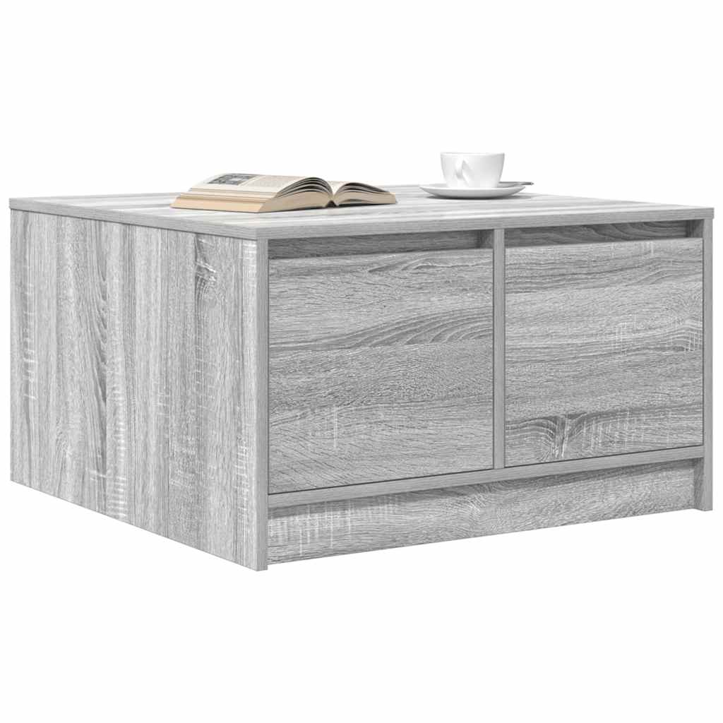 Coffee Table with Drawers Grey Sonoma 70,5x70x40 cm