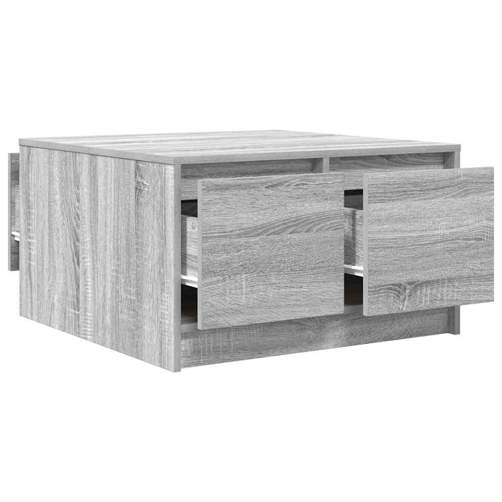 Coffee Table with Drawers Grey Sonoma 70,5x70x40 cm