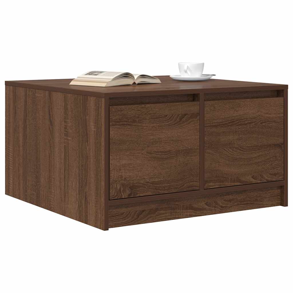 Coffee Table with Drawers Brown Oak 70,5x70x40 cm