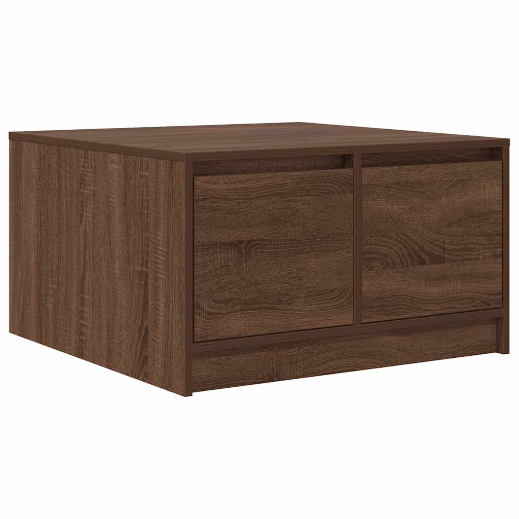Coffee Table with Drawers Brown Oak 70,5x70x40 cm