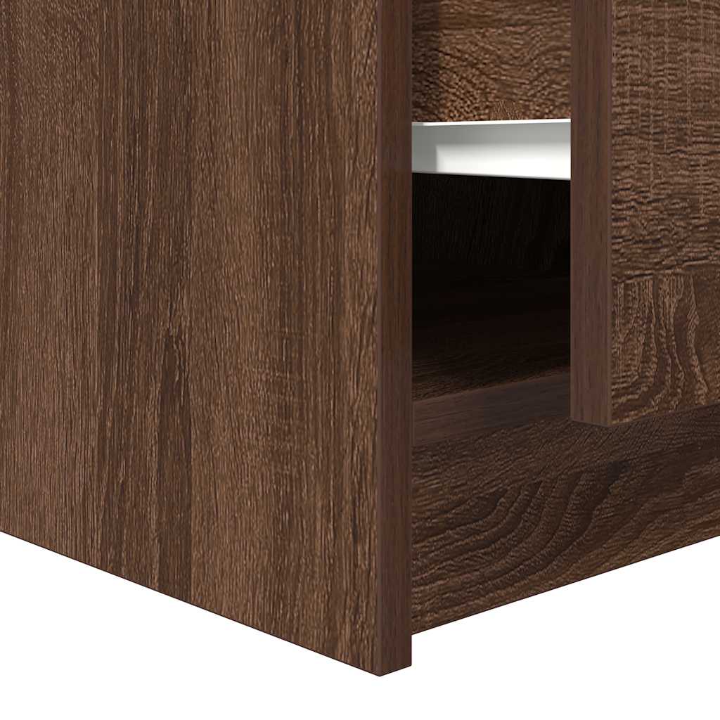 Coffee Table with Drawers Brown Oak 70,5x70x40 cm