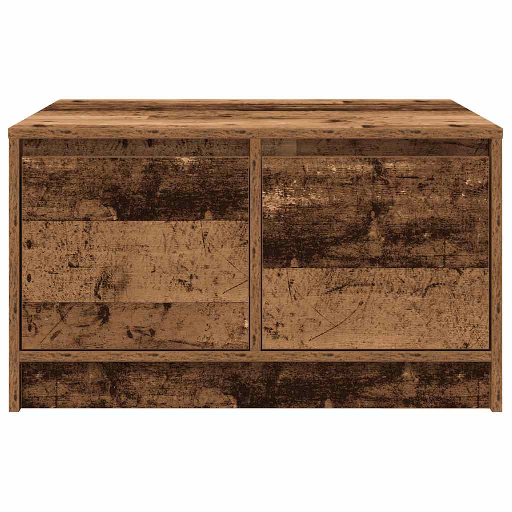 Coffee Table with Drawers Old Wood 70,5x70x40 cm
