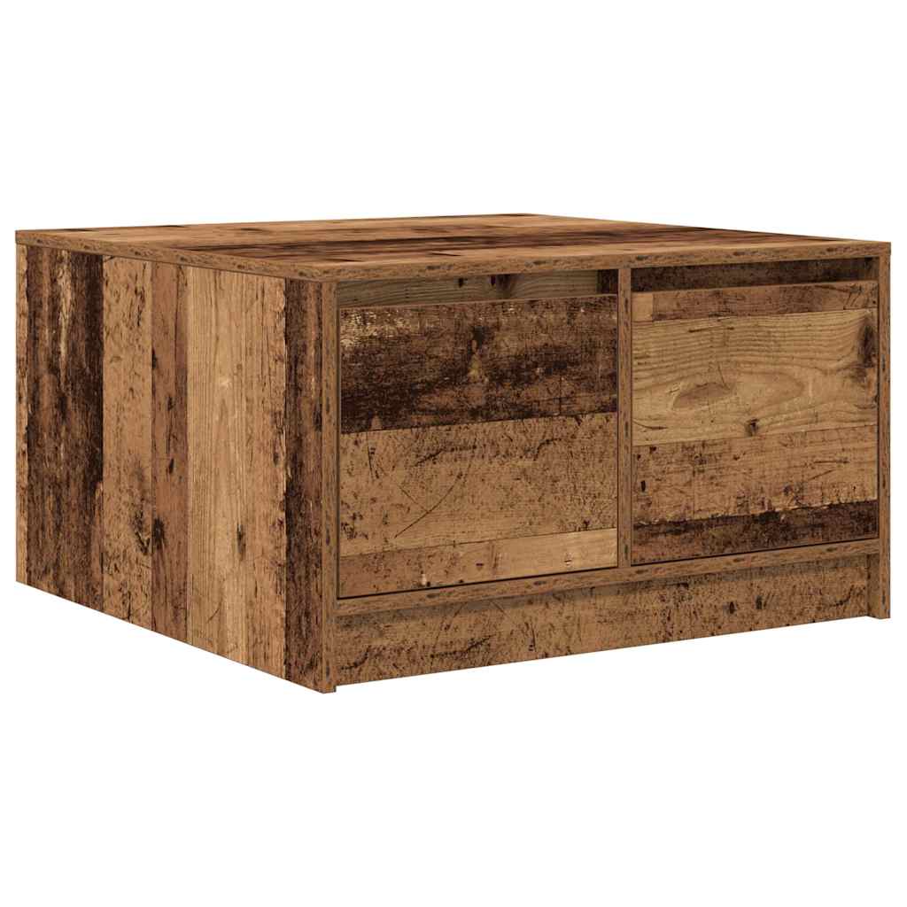 Coffee Table with Drawers Old Wood 70.5x70x40 cm