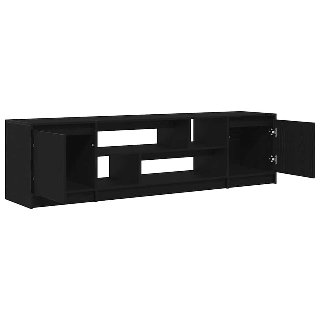 TV Cabinet Black Oak 188,5x41x50 cm Engineered Wood