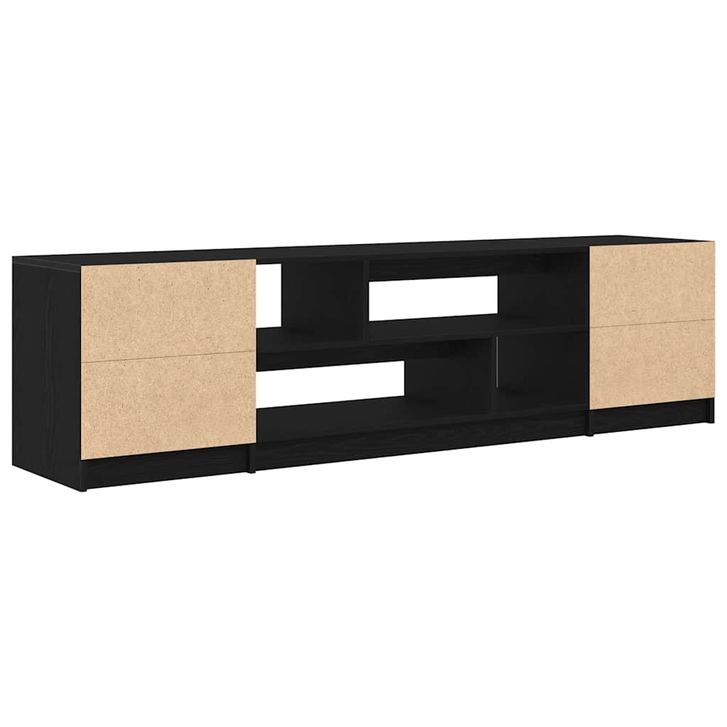 TV Cabinet Black Oak 188,5x41x50 cm Engineered Wood