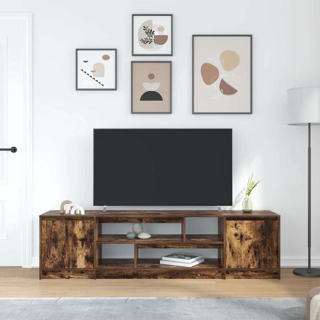 TV Cabinet Smoked Oak 188.5x41x50 cm Engineered Wood