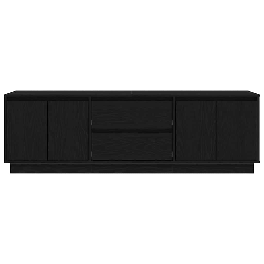 TV Cabinet with LED Lights Black Oak 160,5x41x50 cm