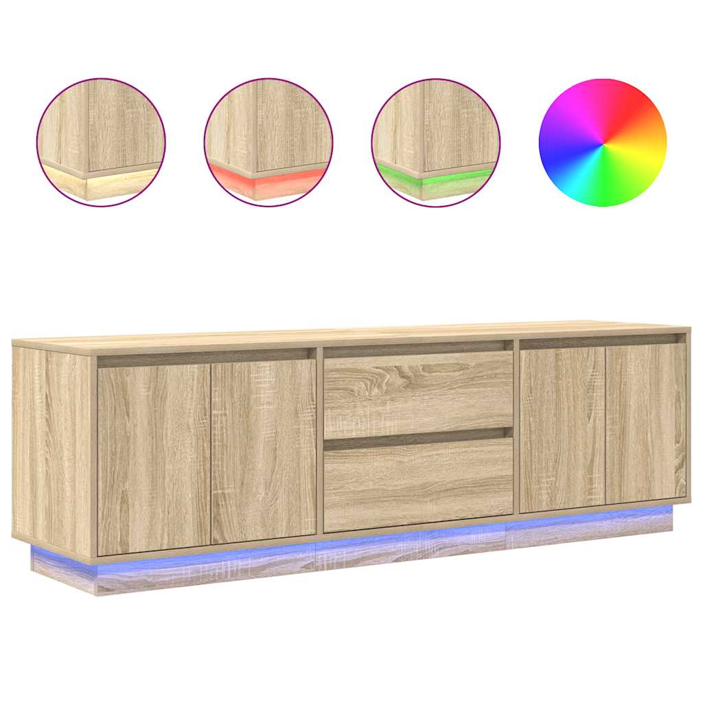 TV Cabinet with LED Lights Sonoma Oak 160,5x41x50 cm