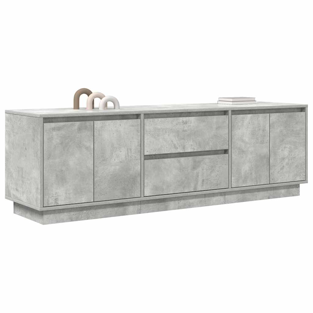 TV Cabinet with LED Lights Concrete Grey 160.5x41x50 cm