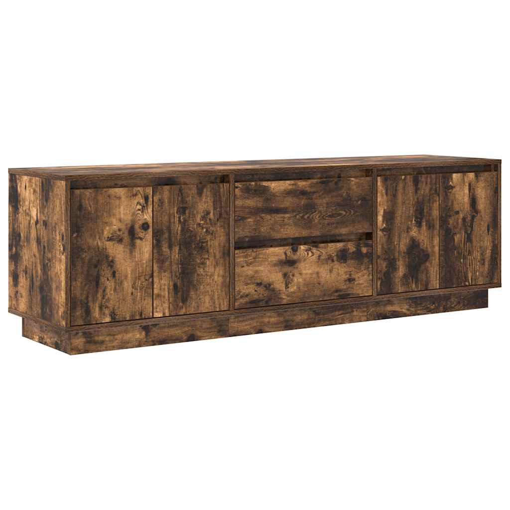TV Cabinet with LED Lights Smoked Oak 160.5x41x50 cm