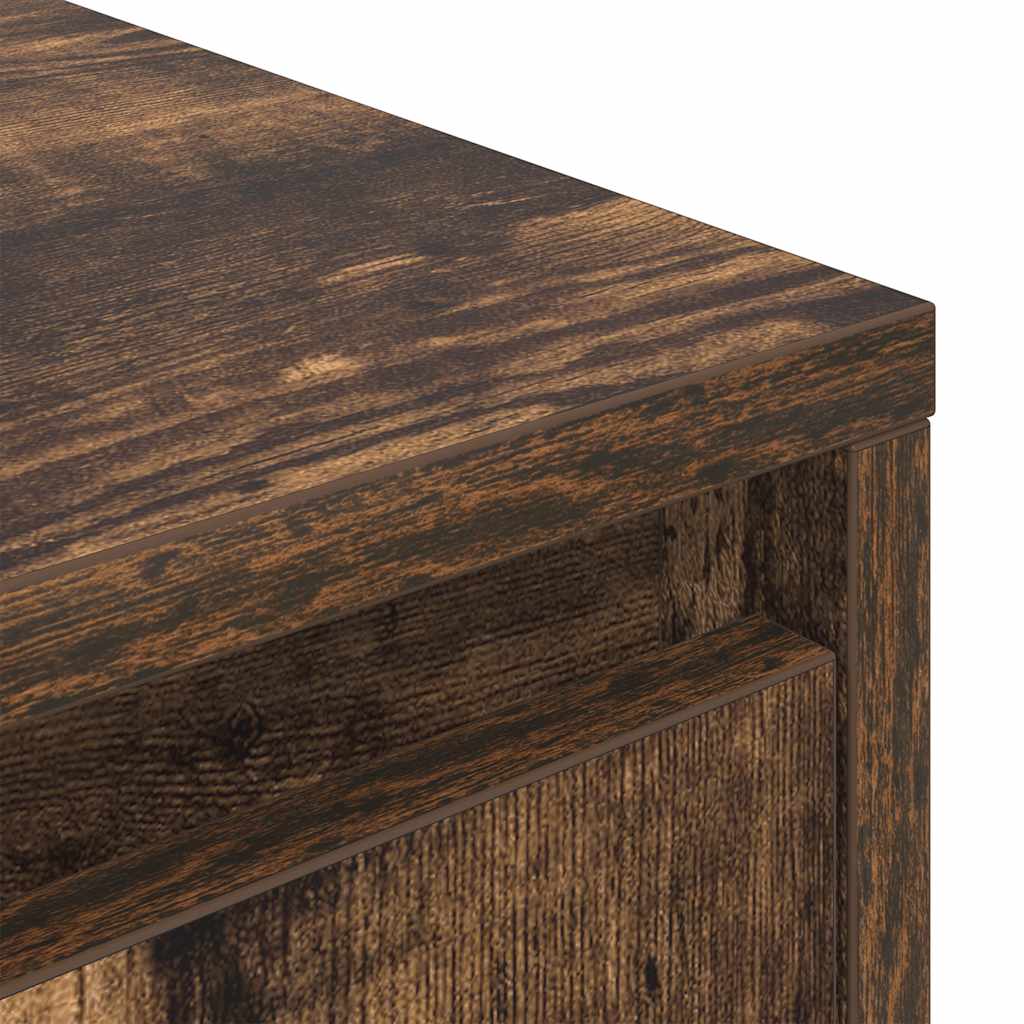 TV Cabinet with LED Lights Smoked Oak 160,5x41x50 cm