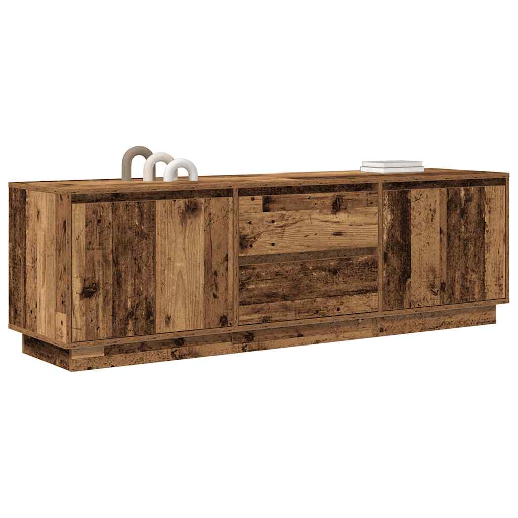 TV Cabinet with LED Lights Old Wood 160.5x41x50 cm