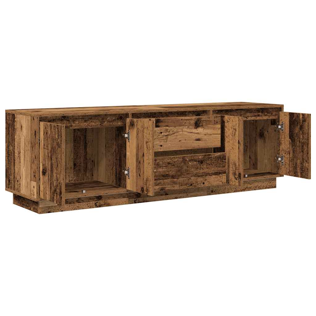 TV Cabinet with LED Lights Old Wood 160.5x41x50 cm