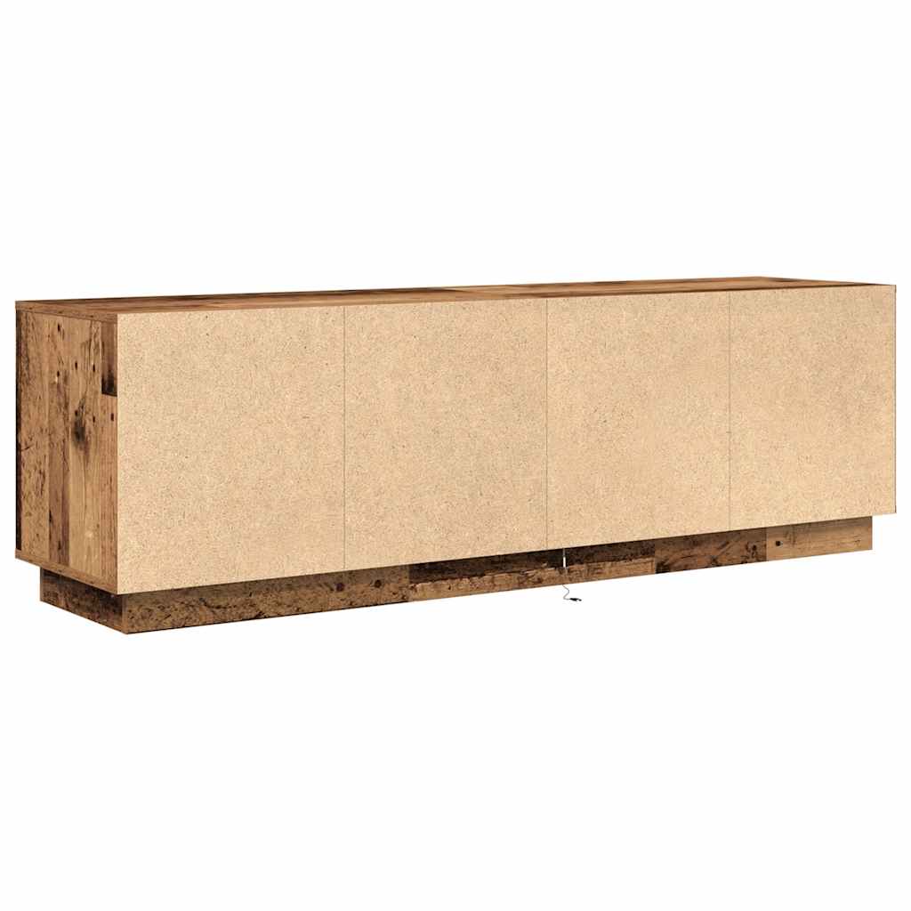 TV Cabinet with LED Lights Old Wood 160.5x41x50 cm