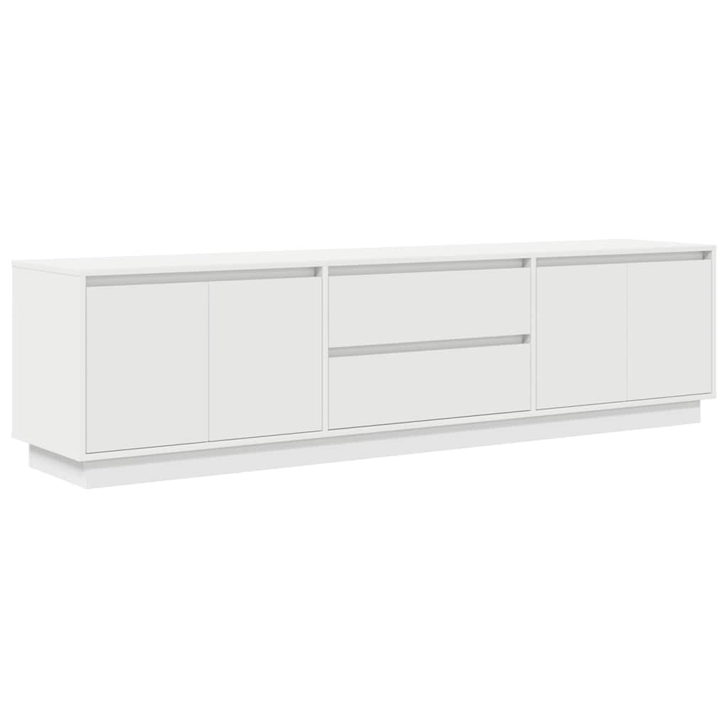 TV Cabinet with LED Lights White 193,5x41x50 cm