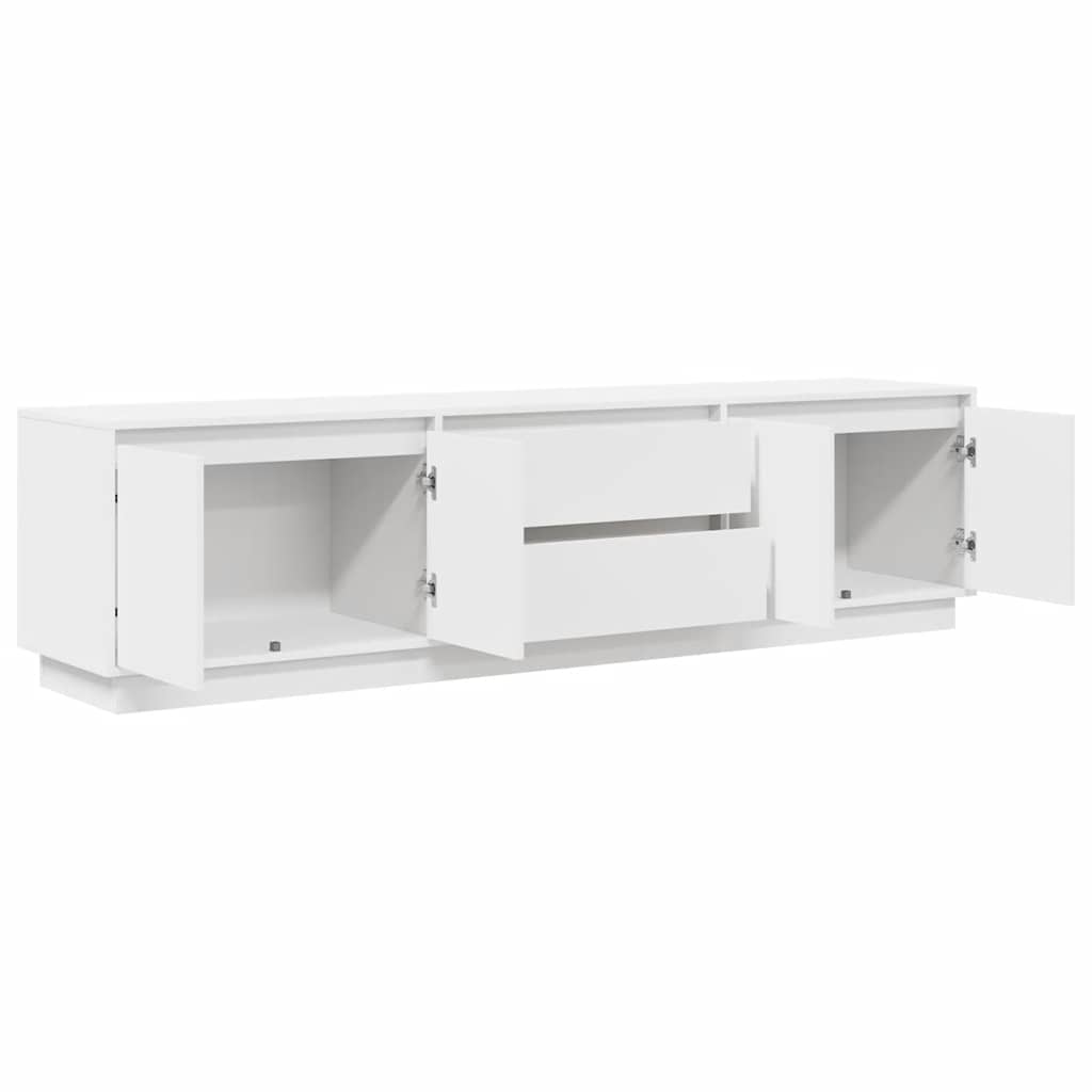 TV Cabinet with LED Lights White 193,5x41x50 cm