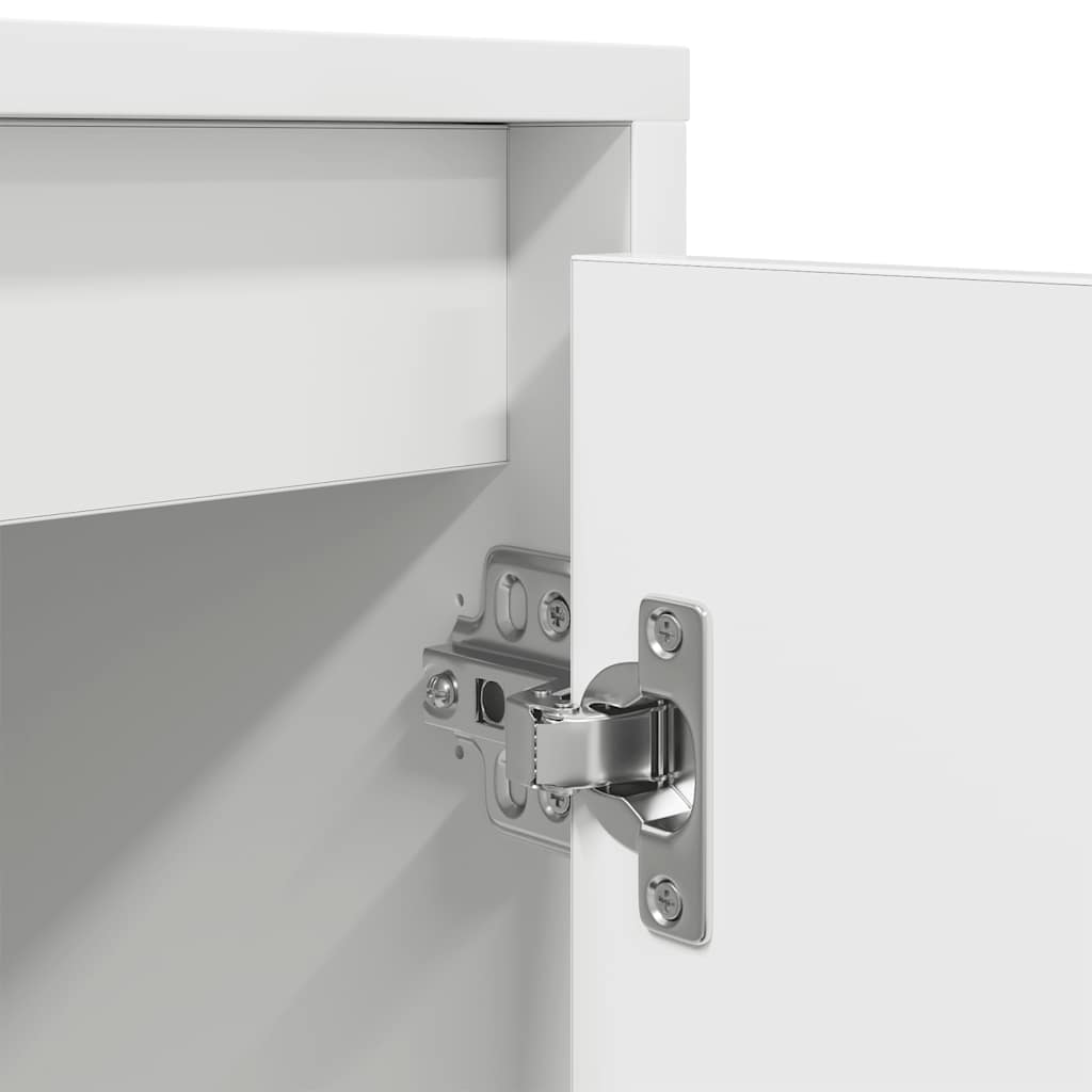TV Cabinet with LED Lights White 193,5x41x50 cm