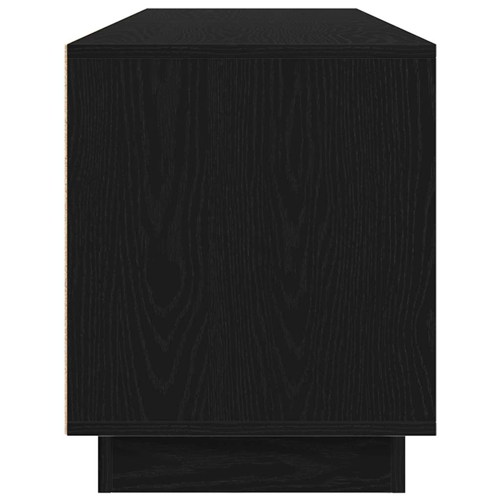 TV Cabinet with LED Lights Black Oak 193.5x41x50 cm