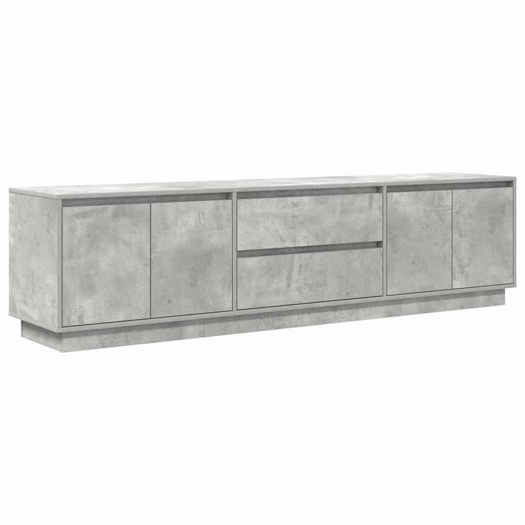 TV Cabinet with LED Lights Concrete Grey 193,5x41x50 cm