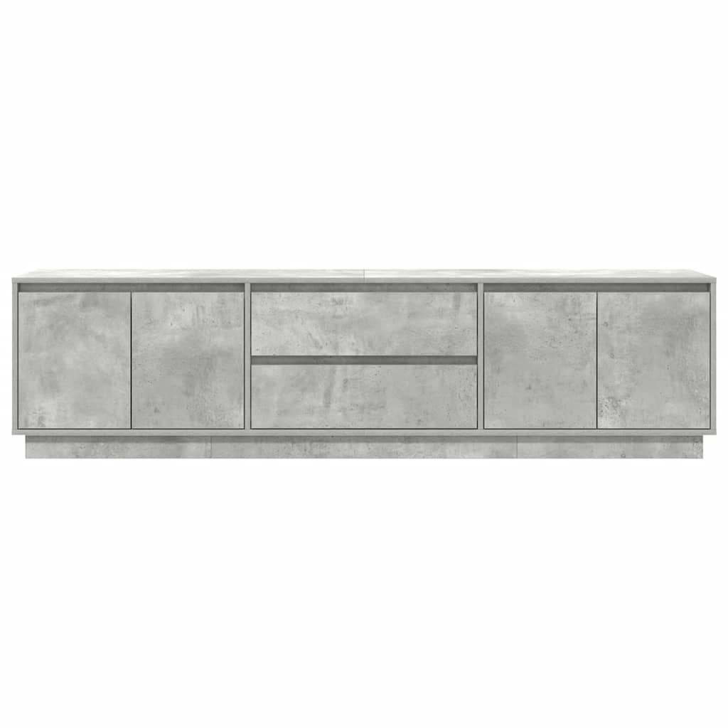 TV Cabinet with LED Lights Concrete Grey 193,5x41x50 cm