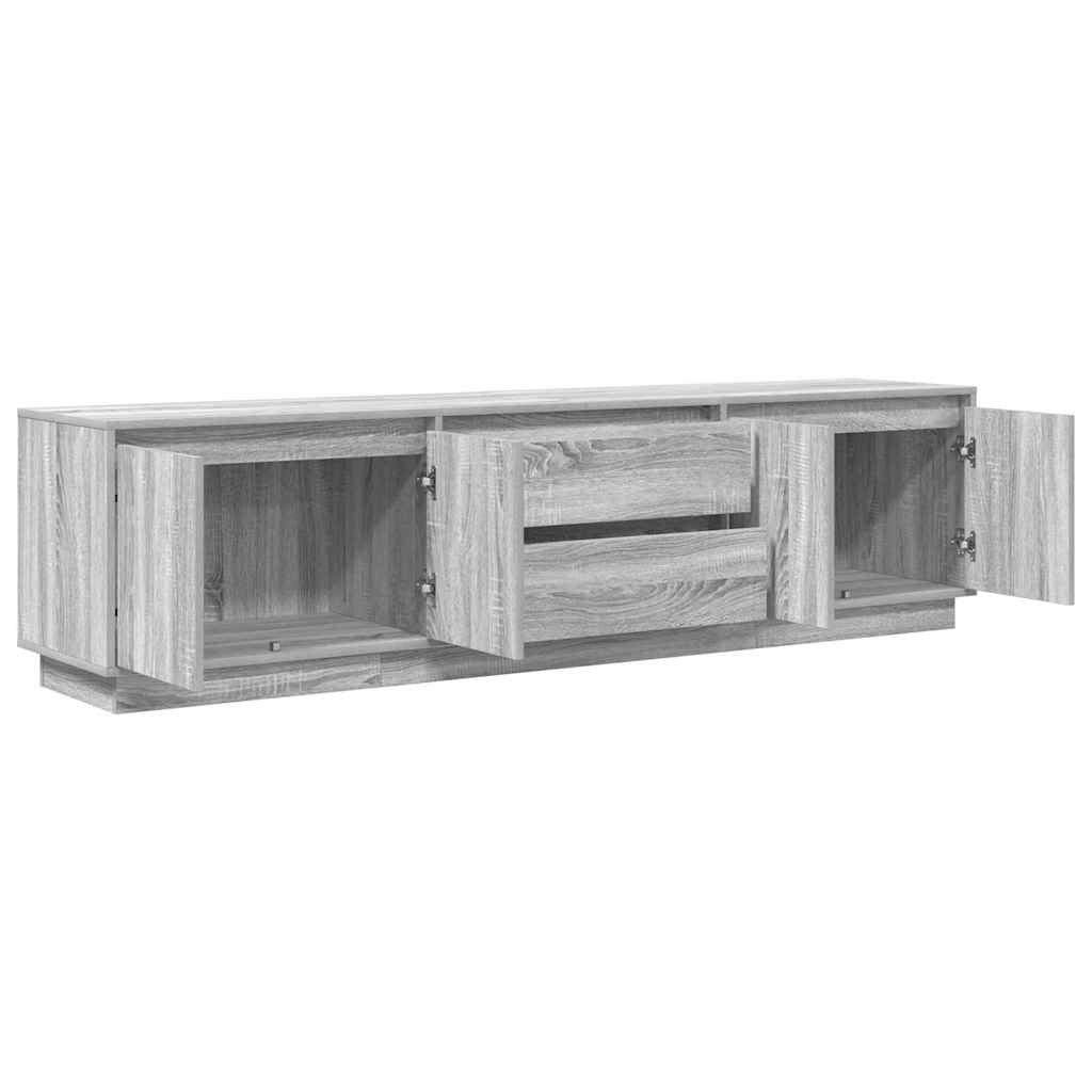 TV Cabinet with LED Lights Grey Sonoma 193,5x41x50 cm