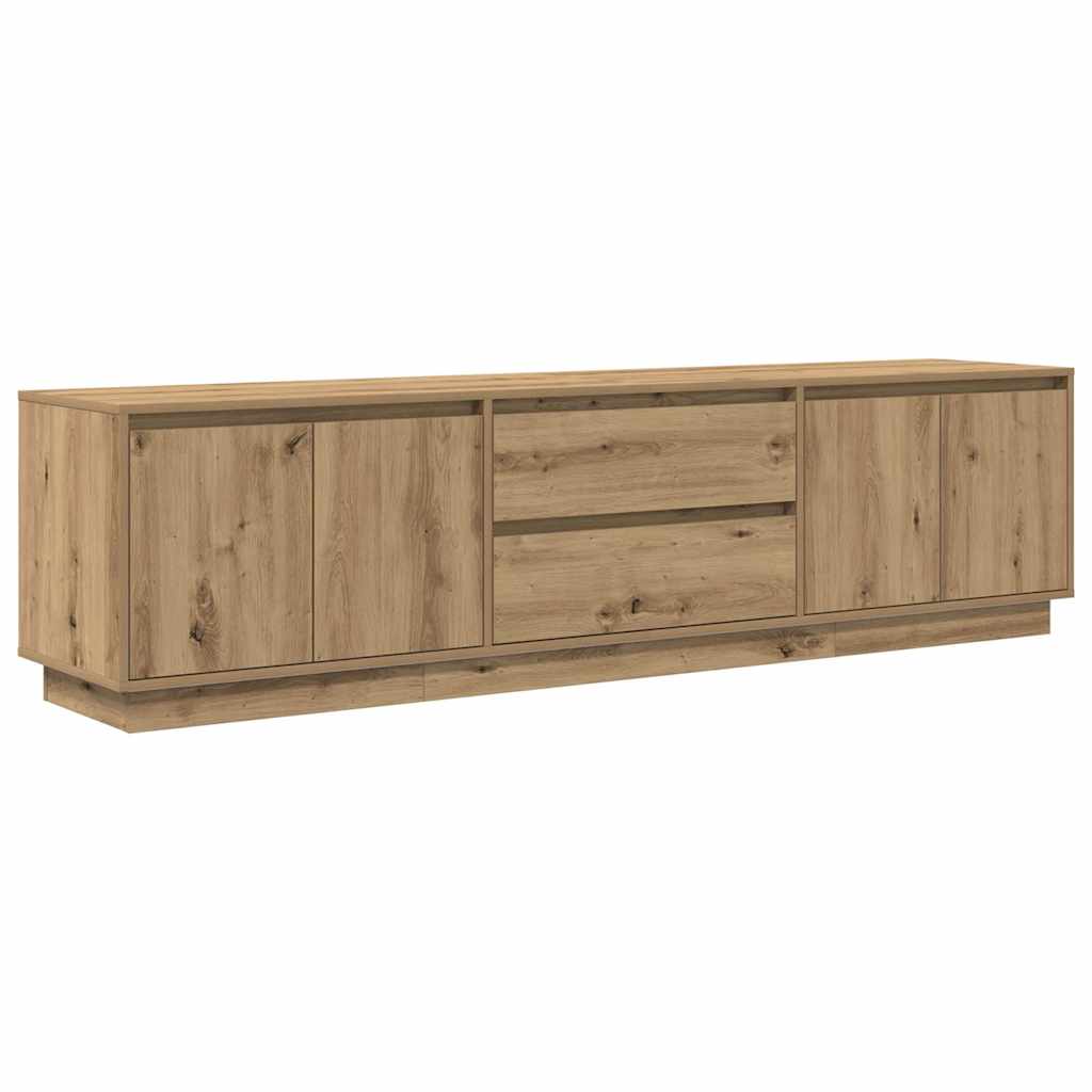 TV Cabinet with LED Lights Artisan Oak 193.5x41x50 cm
