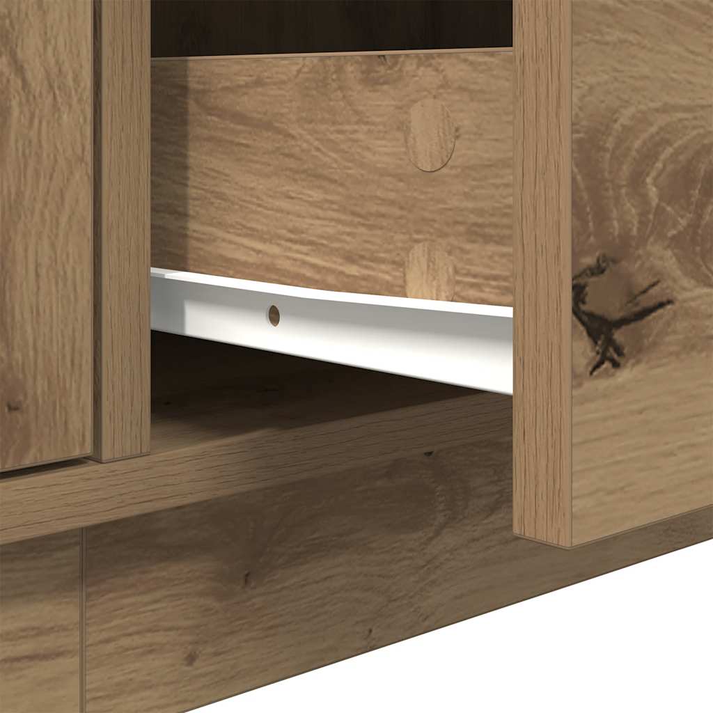 TV Cabinet with LED Lights Artisan Oak 193,5x41x50 cm