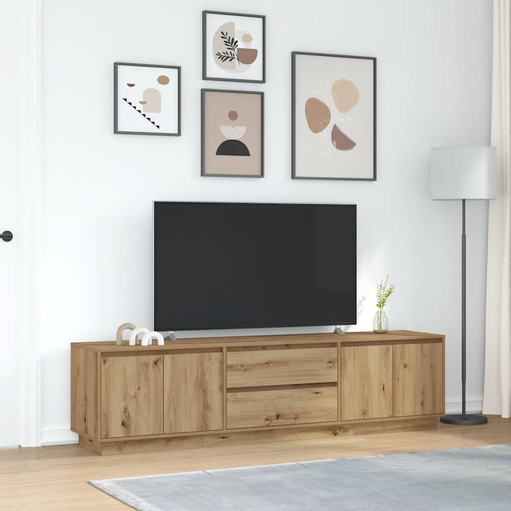 TV Cabinet with LED Lights Artisan Oak 193,5x41x50 cm
