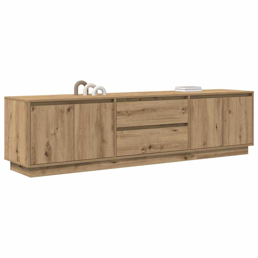 TV Cabinet with LED Lights Artisan Oak 193,5x41x50 cm