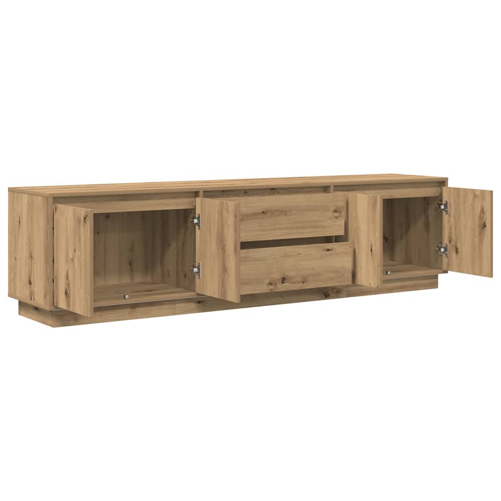 TV Cabinet with LED Lights Artisan Oak 193,5x41x50 cm