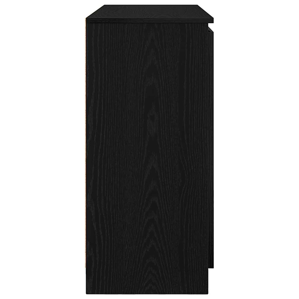 Sideboard with Drawers Black Oak 100.5x35x76 cm Engineered Wood