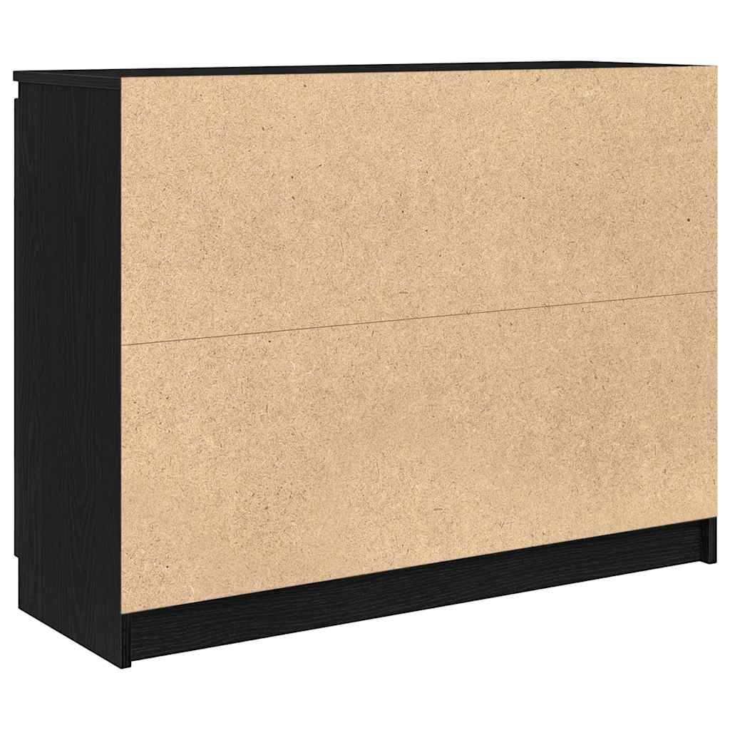 Sideboard with Drawers Black Oak 100.5x35x76 cm Engineered Wood