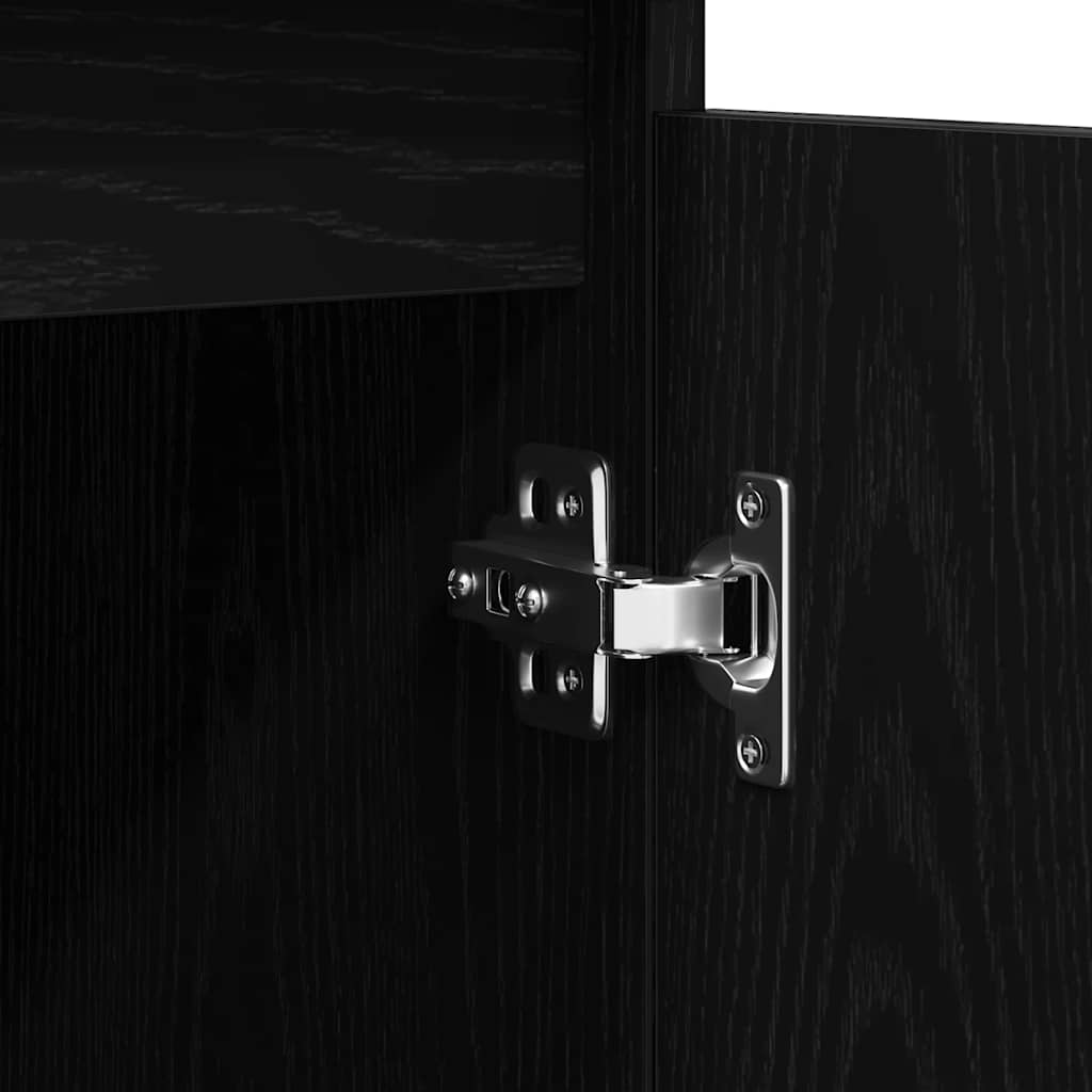 Sideboard with Drawers Black Oak 100.5x35x76 cm Engineered Wood