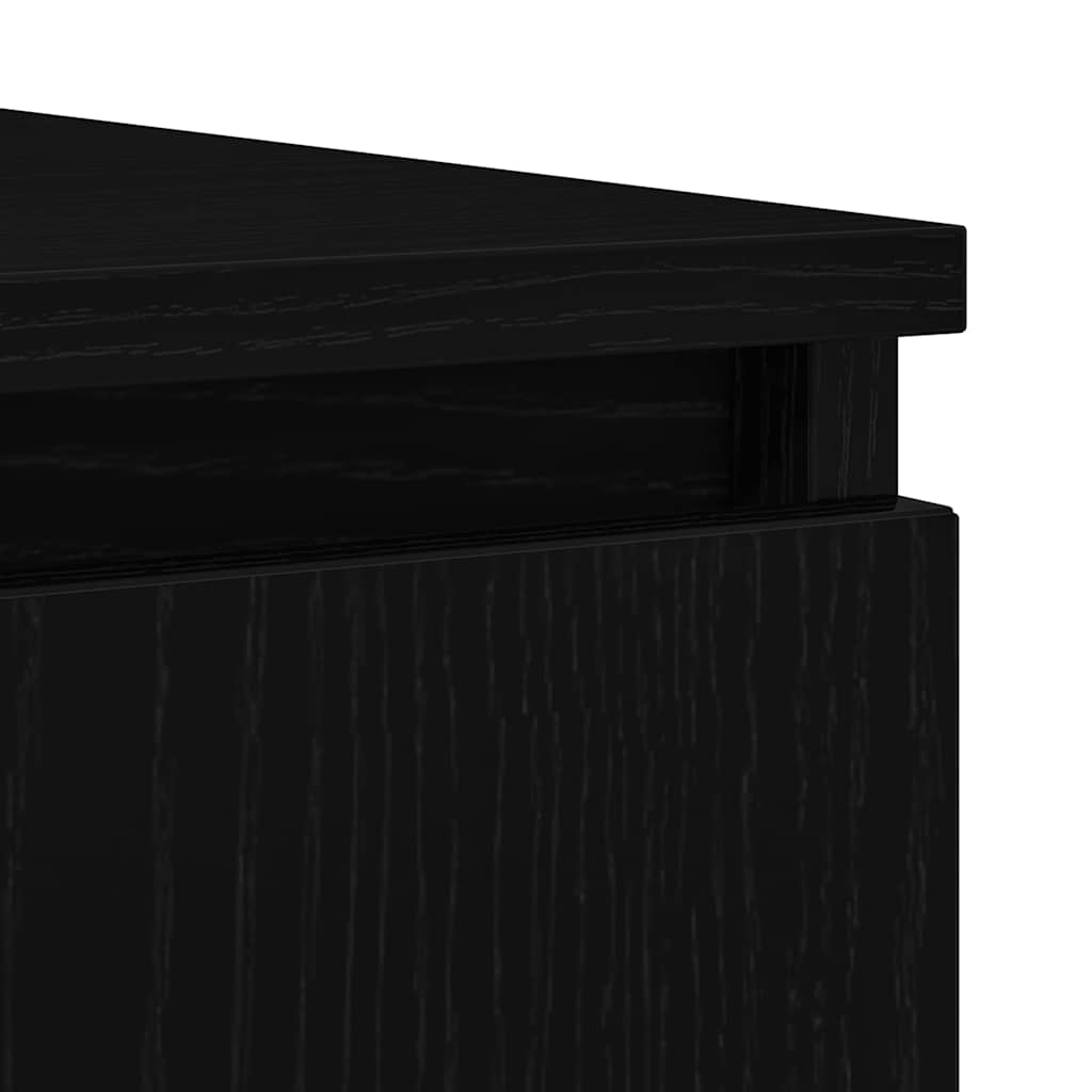 Sideboard with Drawers Black Oak 100.5x35x76 cm Engineered Wood