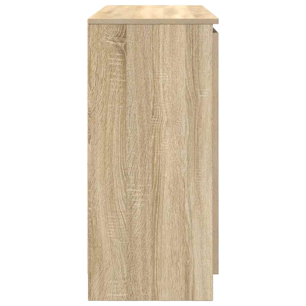Sideboard with Drawers Sonoma Oak 100.5x35x76 cm Engineered Wood