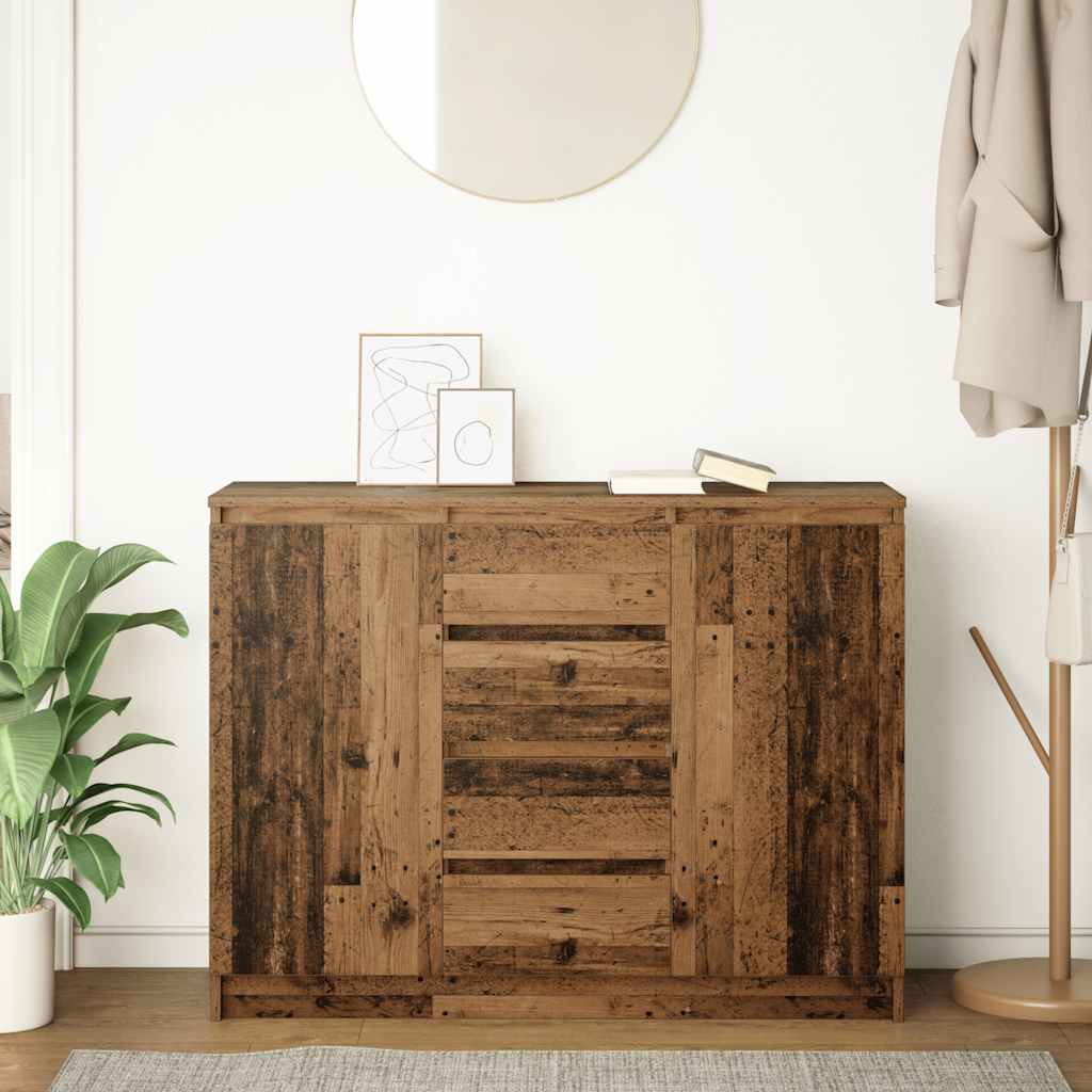 Sideboard with Drawers Old Wood 100.5x35x76 cm Engineered Wood