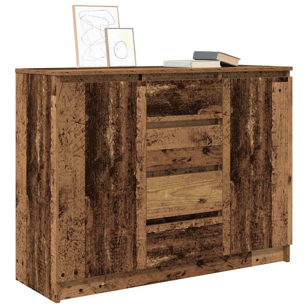 Sideboard with Drawers Old Wood 100.5x35x76 cm Engineered Wood
