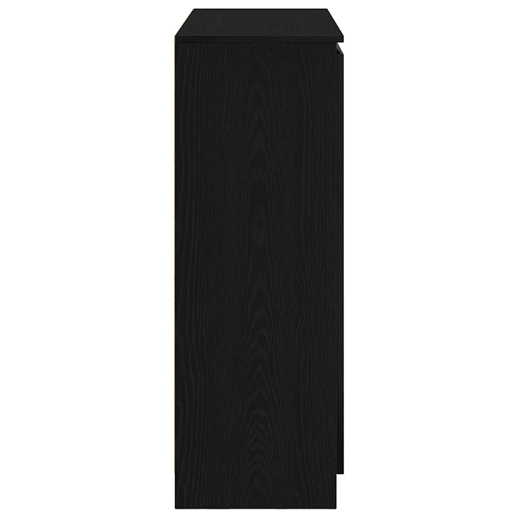 Sideboard with Drawers Black Oak 100.5x35x98.5 cm Engineered Wood