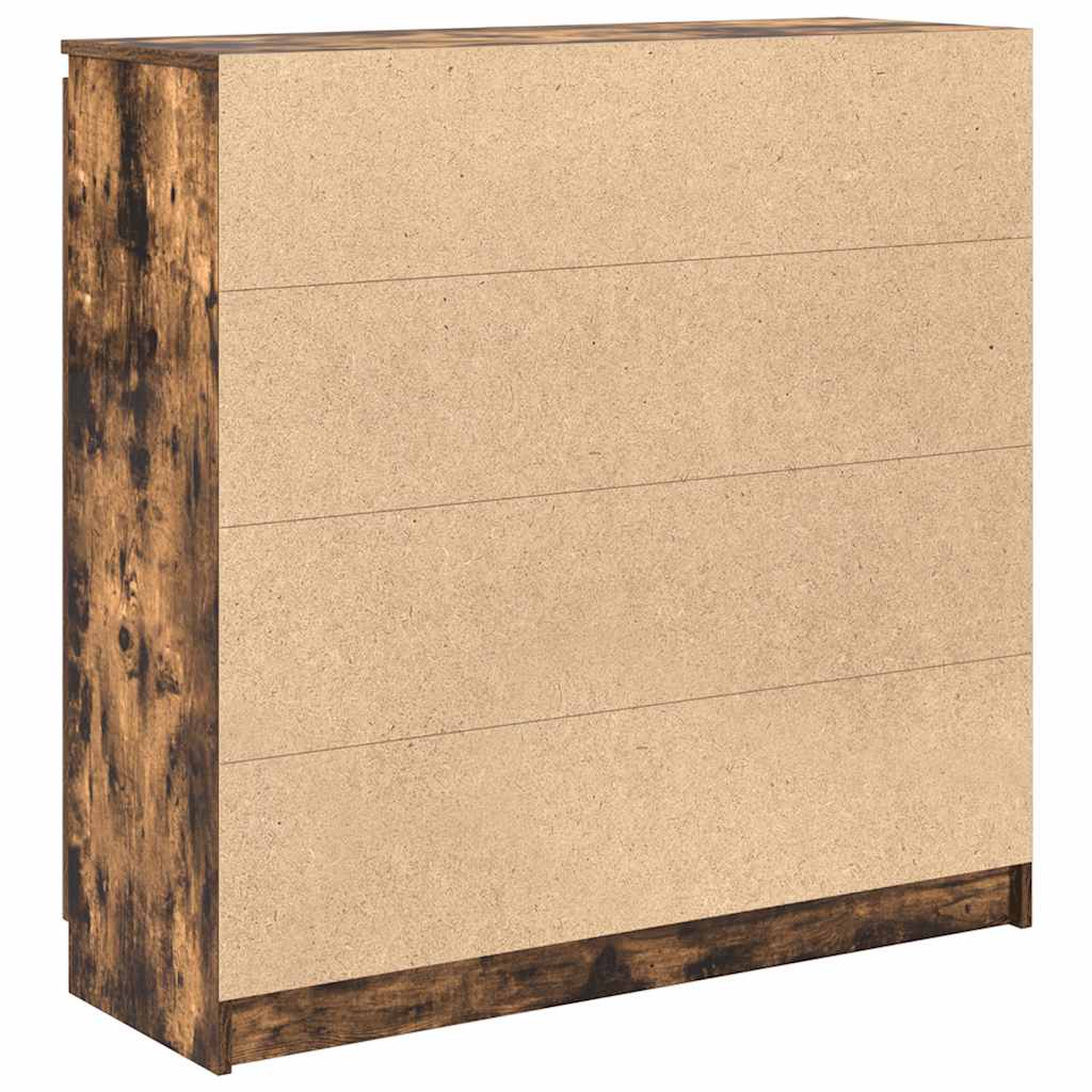 Sideboard with Drawers Smoked Oak 100.5x35x98.5 cm Engineered Wood
