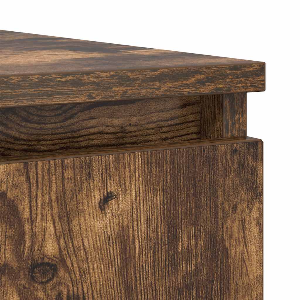 Sideboard with Drawers Smoked Oak 100.5x35x98.5 cm Engineered Wood