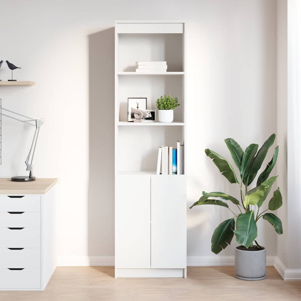 Highboard White 50x35x180 cm Engineered Wood