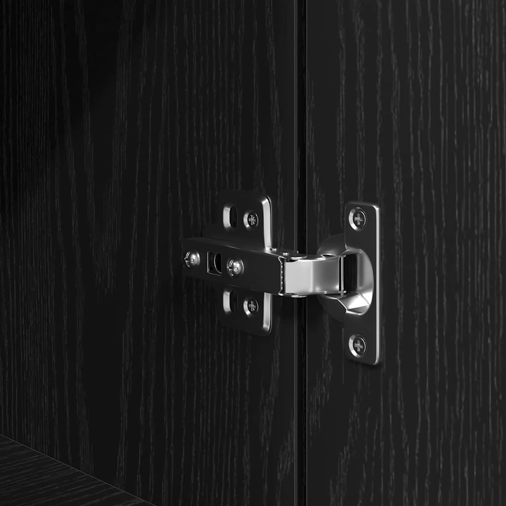 Highboard Black Oak 70x35x180 cm Engineered Wood