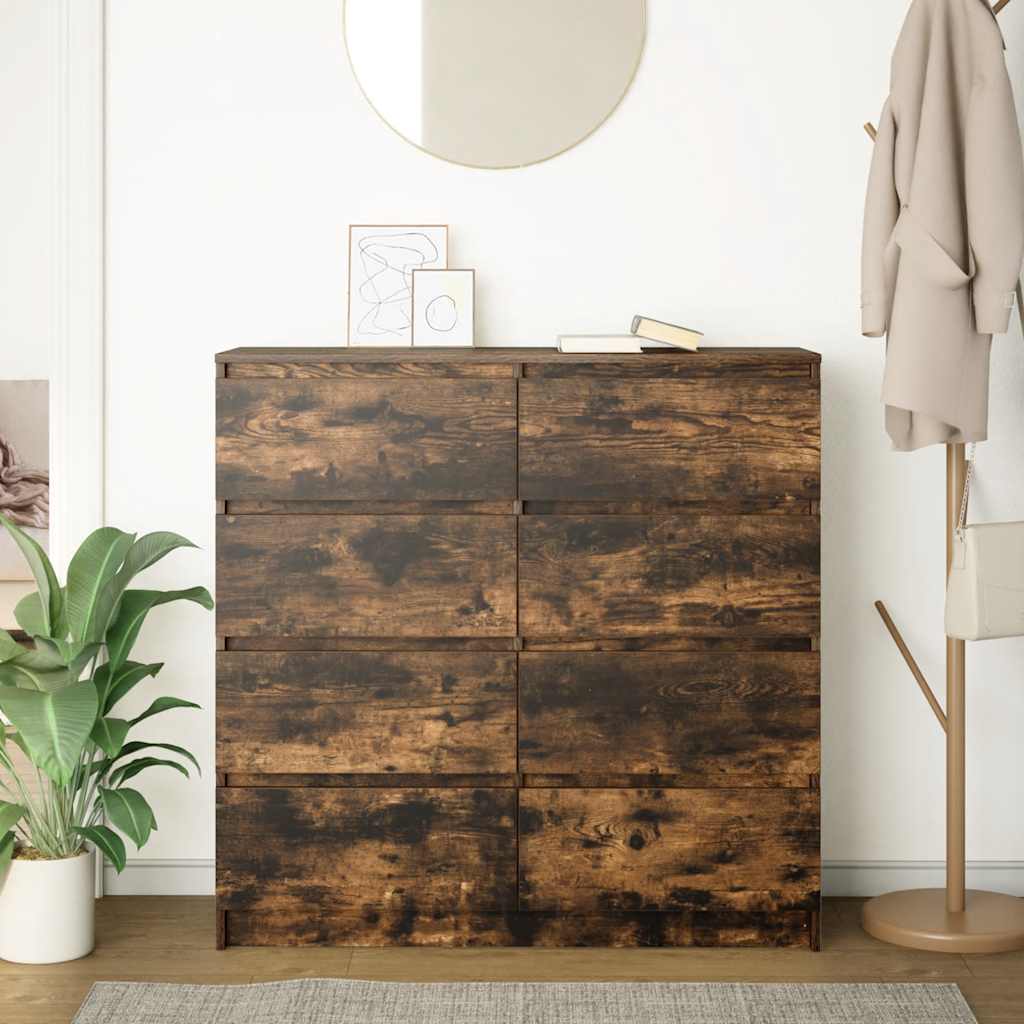 Sideboard Smoked Oak 100x35x99 cm Engineered Wood