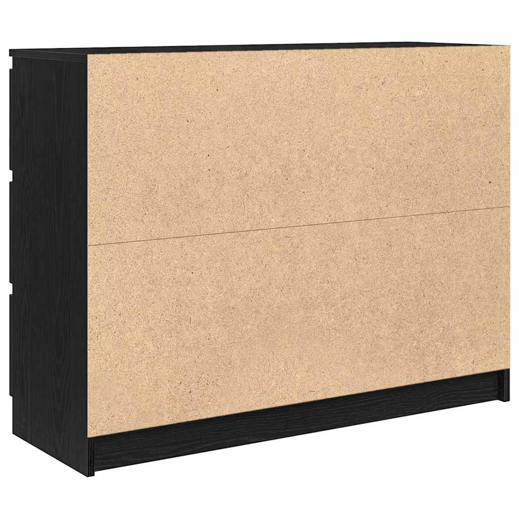 Sideboard Black Oak 100x35x76 cm Engineered Wood