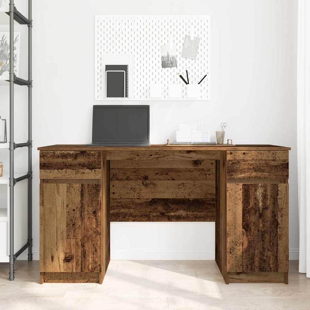 Desk with Drawer Old wood 140 x 49 x 76 cm Engineered wood
