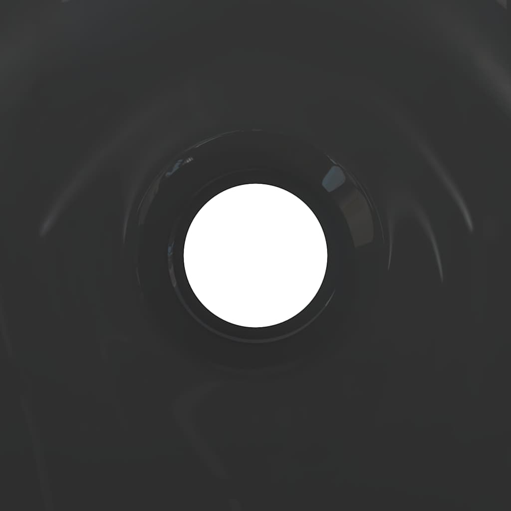 Wash Basin Gloss Black Ø28x10 cm Ceramic