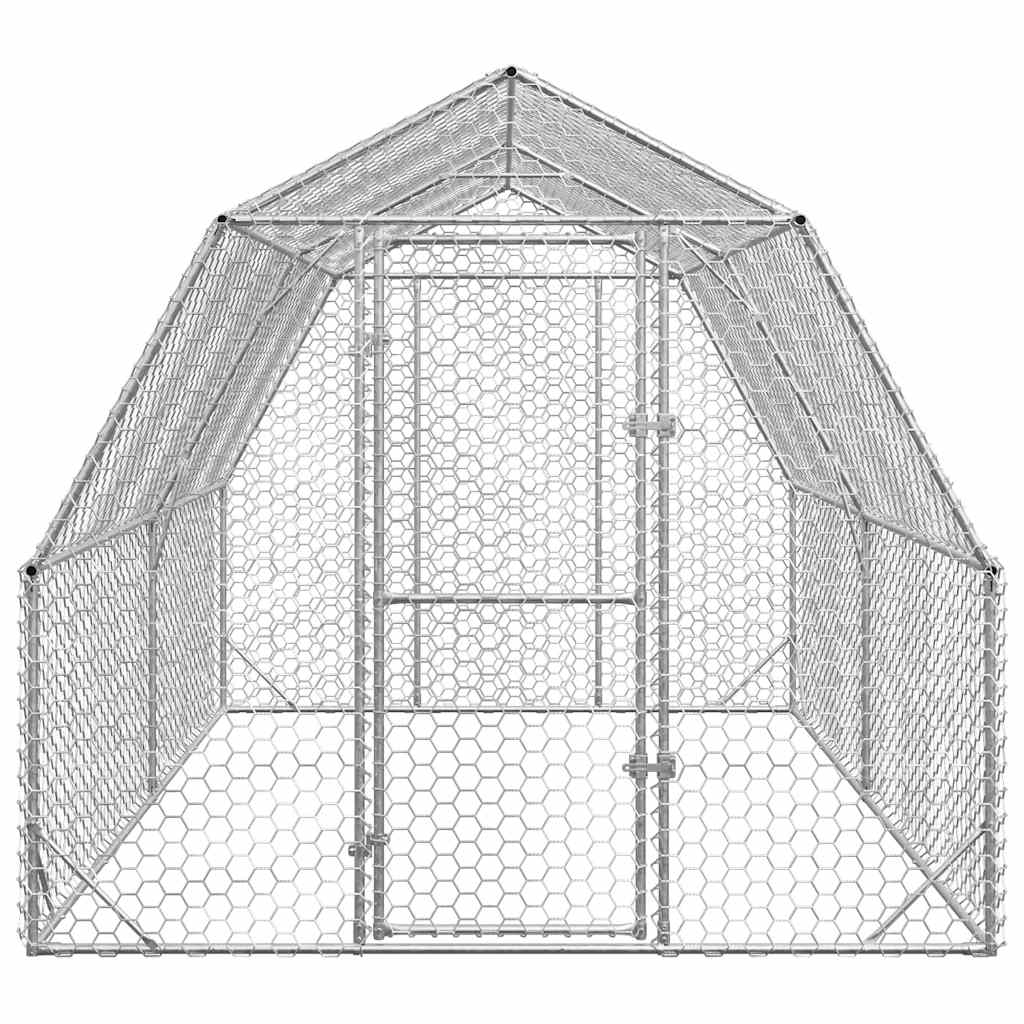 vidaXL Chicken Run 2.5x4x2.25 m Galvanised Steel