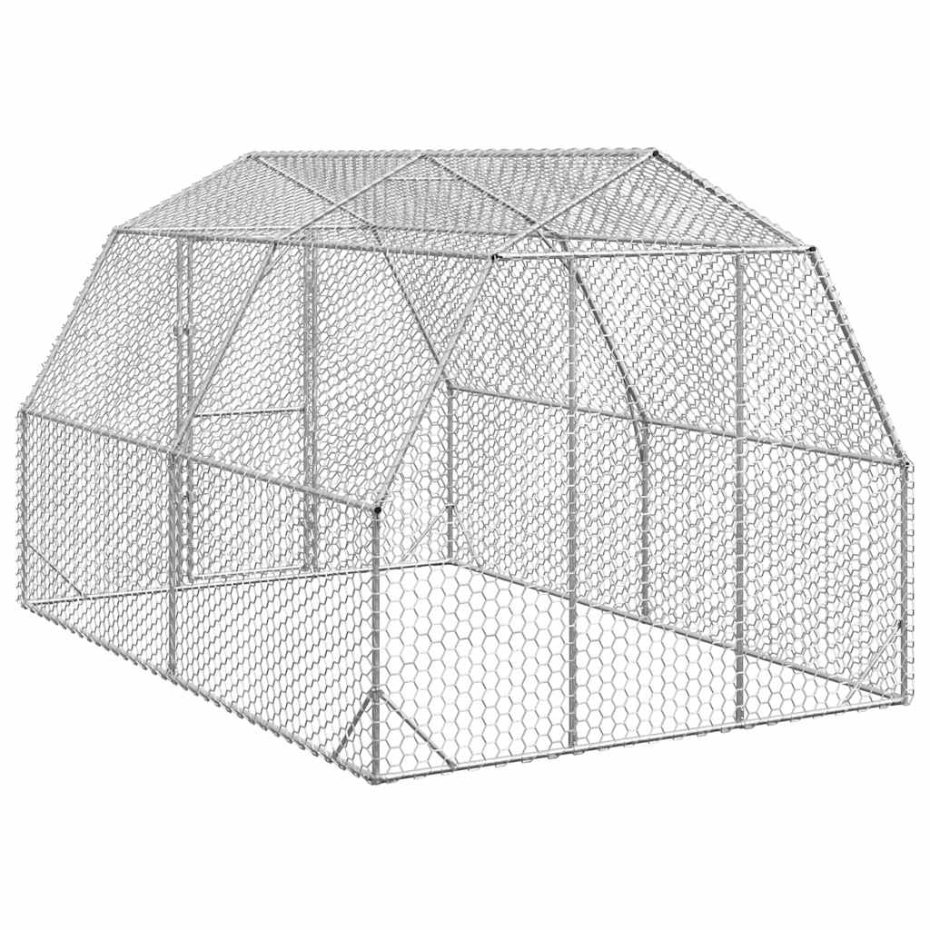 vidaXL Chicken Run 2.5x4x2.25 m Galvanised Steel